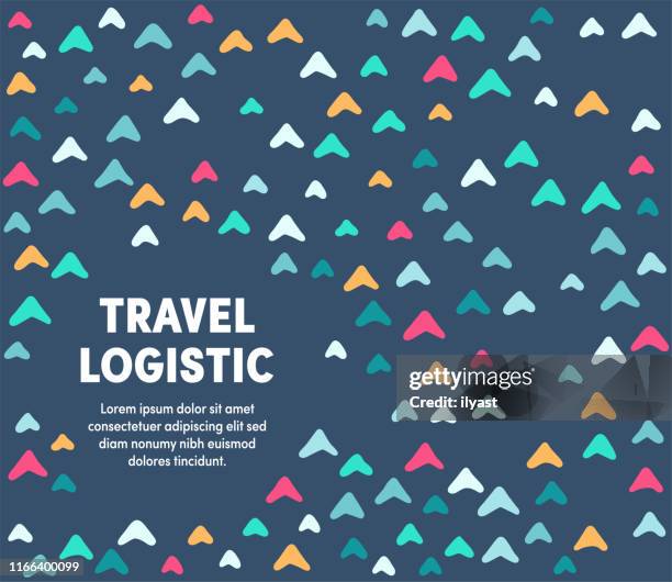 vector design with abstract pattern for travel & logistics - fly poster template stock illustrations