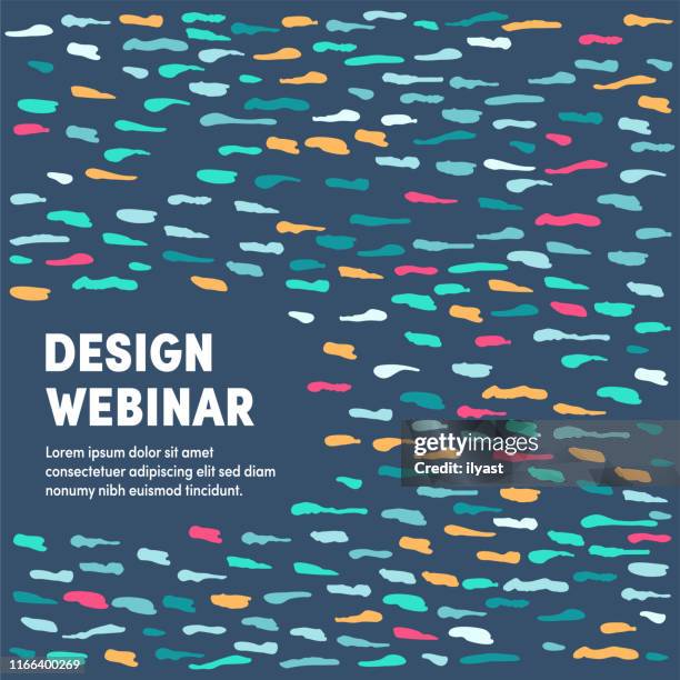creative graphic composition for design webinar - live event flyer stock illustrations
