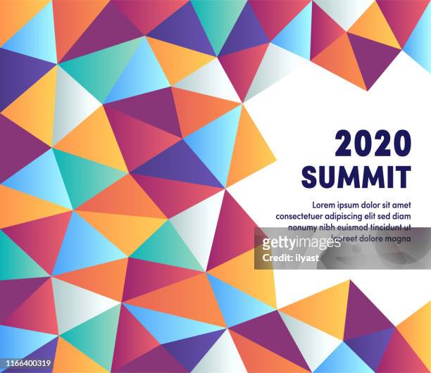 ilustraciones, imágenes clip art, dibujos animados e iconos de stock de composición gráfica creativa para la próxima cumbre - evento annuale