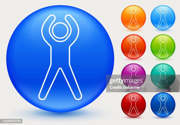 icon of a man doing jumping jacks - jumping jacks vector stock illustrations