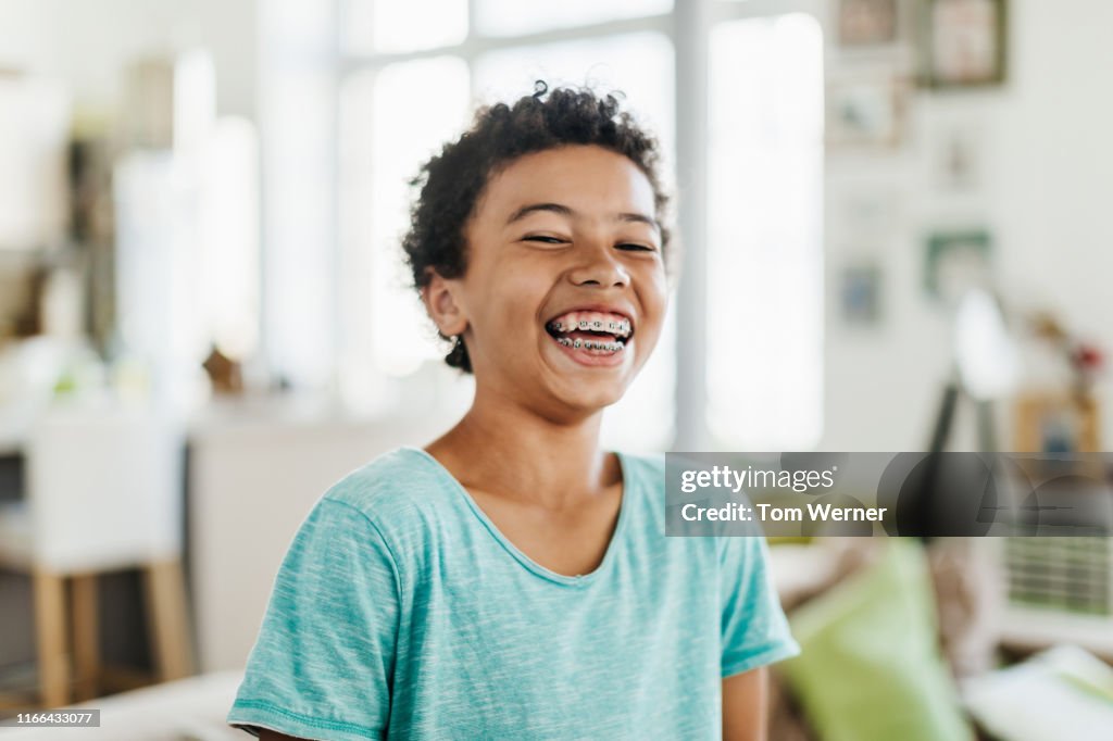 Portrait OF Young Boy Smiling