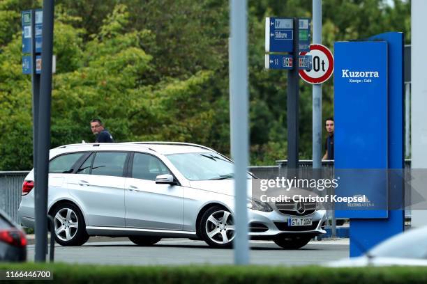 Chairman Of The Board Clemens Toennies on the way to the Veltins Arena on August 06, 2019 in Gelsenkirchen, Germany.