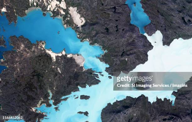 satellite image, godthab, greenland - nuuk greenland stock pictures, royalty-free photos & images