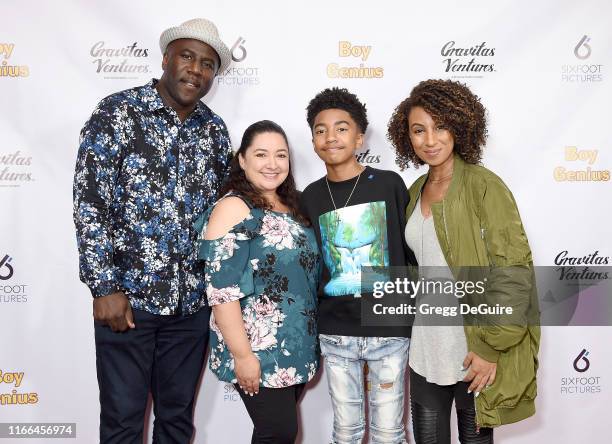 Jack Brown, Kiana Brown, Miles Brown, and Cyndee Brown arrive at the Premiere Screening Of "Boy Genius" at Arena Cinelounge on September 6, 2019 in...