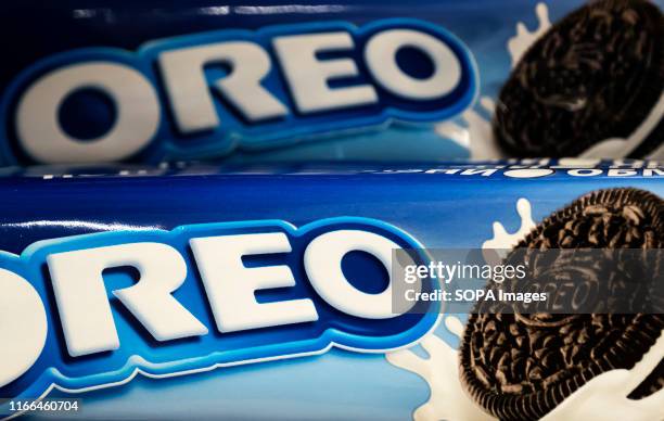 Oreo Cookies on a store shelf.