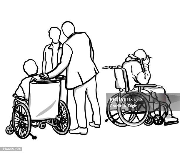 elderly and lonely - aging parent talk stock illustrations