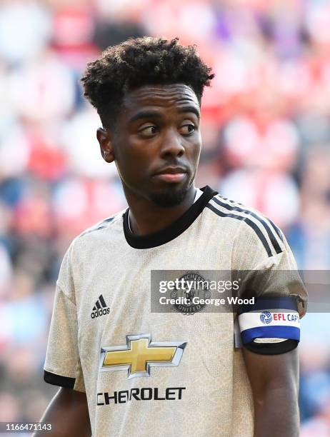 Angel Gomes of Manchester United U21 during the EFL Trophy match between Rotherham United and Manchester United U21 at AESSEAL New York Stadium on...