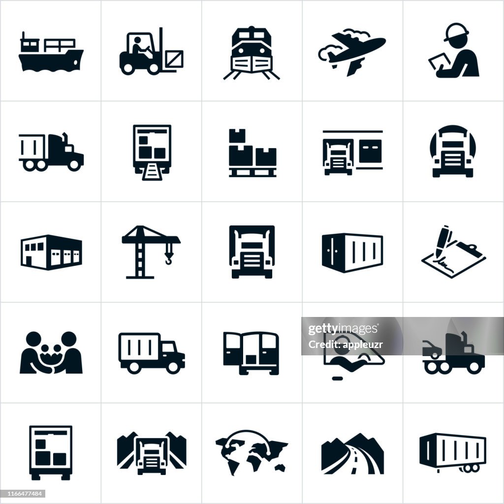 Iconos de transporte de carga
