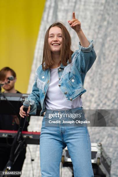 Sigrid performs on stage during day 1 of Lollapalooza Berlin Festival 2019 on September 7, 2019 in Berlin, Germany.