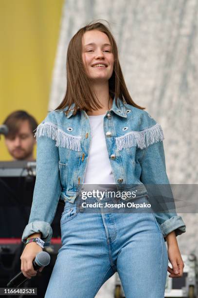 Sigrid performs on stage during day 1 of Lollapalooza Berlin Festival 2019 on September 7, 2019 in Berlin, Germany.