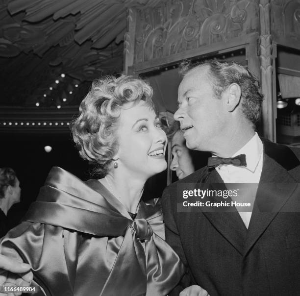 American actress and singer Jane Powell and her husband Pat Nerney at a party, USA, circa 1958.