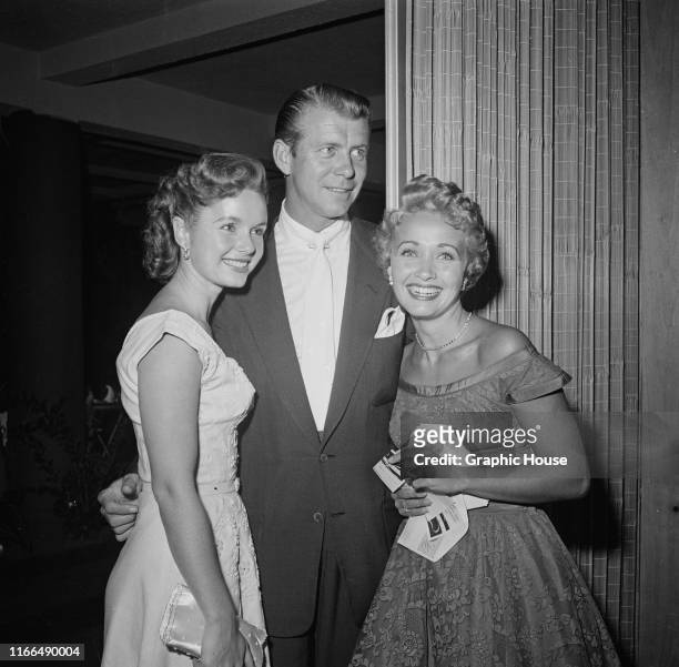 From left to right, American actors Debbie Reynolds, Gene Nelson and Jane Powell, USA, circa 1958.