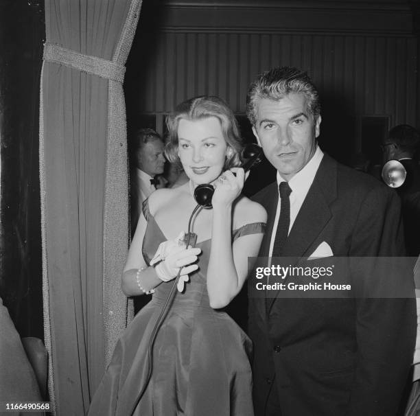 American actress Arlene Dahl with her husband, Argentine-born actor Fernando Lamas, circa 1955.