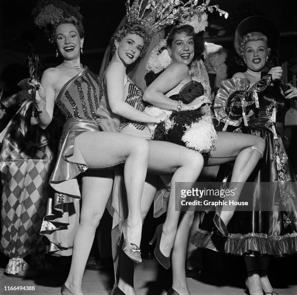 Dancing girls at a benefit performance of the Ringling Brothers Barnum and Bailey Circus in New York City, 31st March 1954. The event is in aid of...