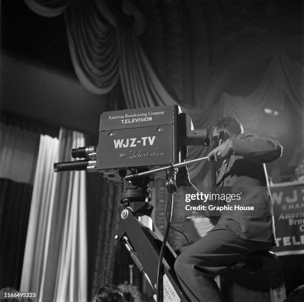 The gala opening of WJZ-TV by the American Broadcasting Company at the RKO Palace Theater in New York City, 10th August 1948.