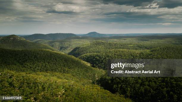 aerial view over blue mountains, australia - blue mountains australia stock pictures, royalty-free photos & images