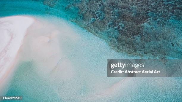 drone image above part of the ningaloo reef, exmouth, australia - oceano indiano foto e immagini stock