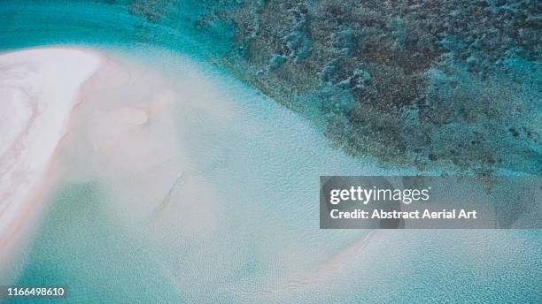 drone image above part of the ningaloo reef, exmouth, australia - indiska oceanen bildbanksfoton och bilder