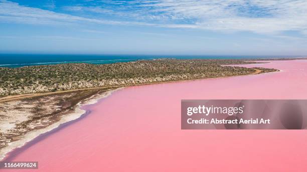 hutt lagoon as seen from above, australia - hutt lagoon stock pictures, royalty-free photos & images