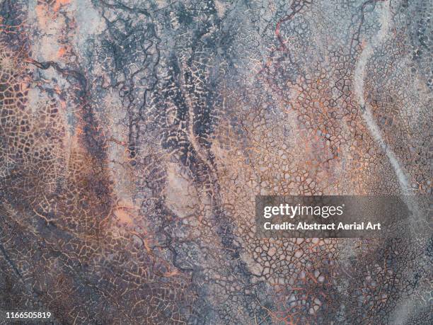 textures of a gold mine taken from a drone, coolgardie, australia - heavy metal texture stock pictures, royalty-free photos & images