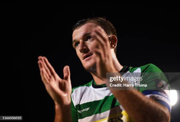 Lee Collins of Yeovil Town during the Vanarama National League match between Yeovil Town and Eastleigh FC at Huish Park on August 06, 2019 in Yeovil,...