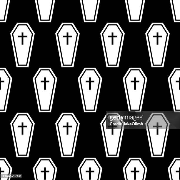 coffin pattern - funeral background stock illustrations