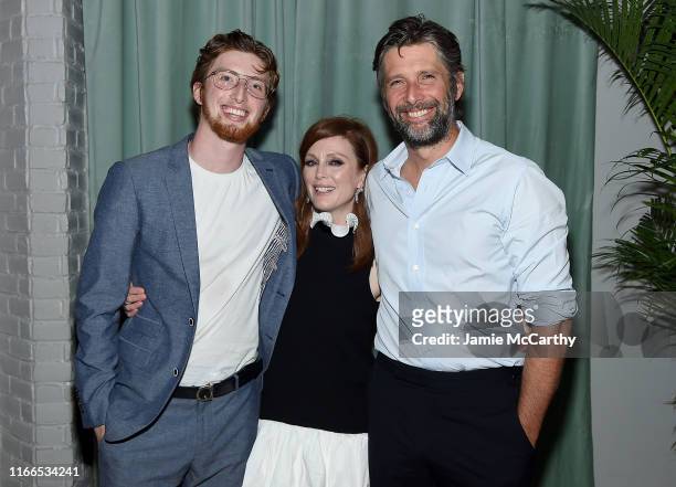 Caleb Freundlich, Julianne Moore and director Bart Freundlich, attend the "After The Wedding" New York Screening After Party at Hotel 50 Bowery...