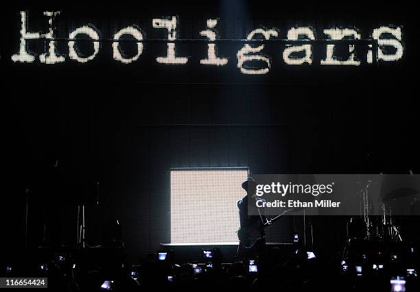 Recording artist Bruno Mars performs during the Hooligans in Wondaland tour at The Pearl concert theater at the Palms Casino Resort June 16, 2011 in...