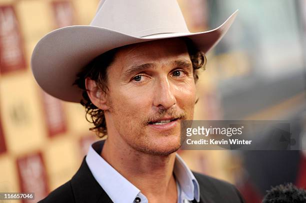 Actor Matthew McConaughey arrives at Film Independent's Los Angeles Film Festival opening night premiere of "Bernie" at the L.A. Live Regal Cinemas...