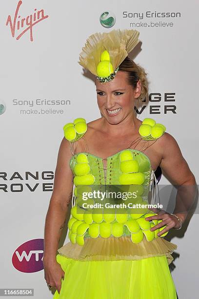 Bethanie Mattek-Sands arrives at the WTA Tour Pre-Wimbledon Party at The Roof Gardens, Kensington on June 16, 2011 in London, England.