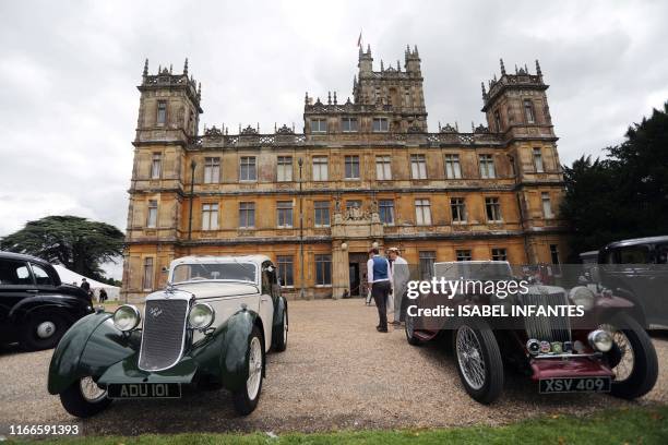 Visitors attend a 1920's themed event at Highclere Castle, near Newbury, west of London, on September 7 ahead of the world premiere of the Downton...