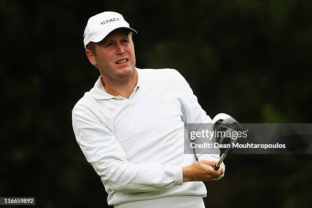 Matt Ford of England hits his tee shot on the 14th hole during day two of the Saint Omer Open on June 17, 2011 in St Omer, France.