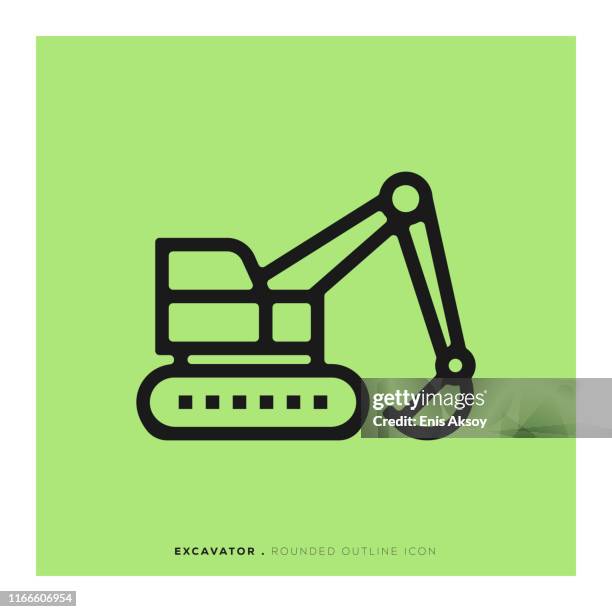 excavator icon - excavator bucket stock illustrations