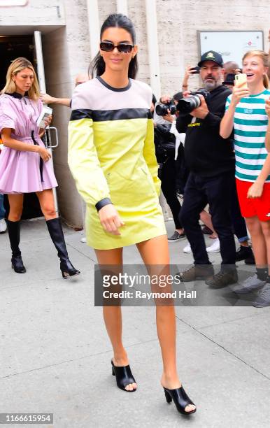 Model Kendall Jenner is seen leaving Longchamp SS20 Runway Show at Hearst Plaza, Lincoln Center during NYC Fashion Week on September 7, 2019 in New...