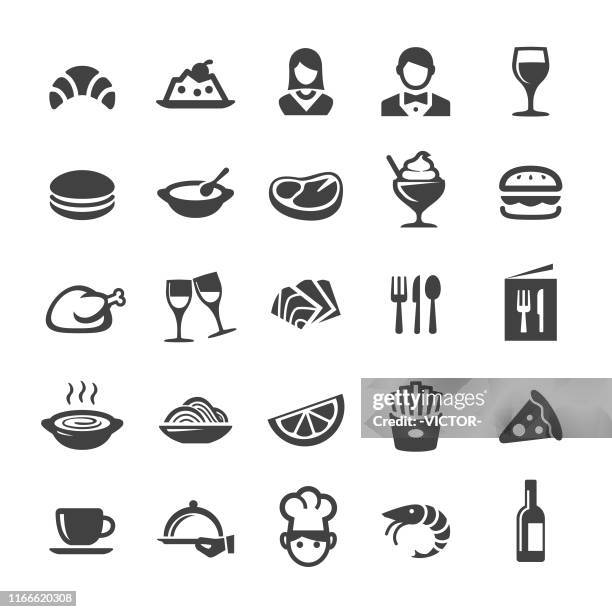 ilustraciones, imágenes clip art, dibujos animados e iconos de stock de iconos de restaurante - smart series - corte de carne