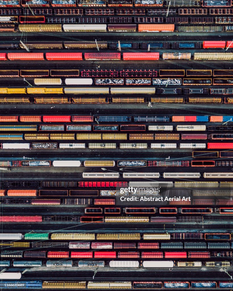 Railroad cars as seen from above, Germany