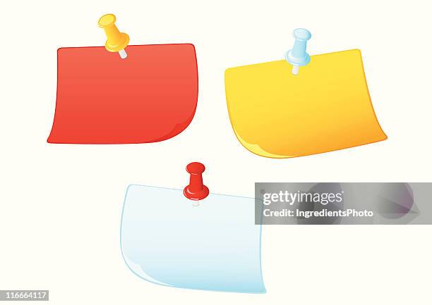 sticky notes - yellow post it notes stock illustrations