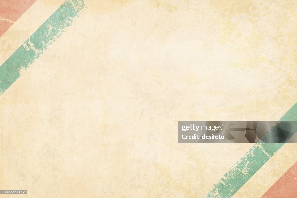 Tricolor postcard - A grunge horizontal vector illustration of triangular Indian National Flag, three colored horizontal bands of saffron or orange, white and green colors, over off white background