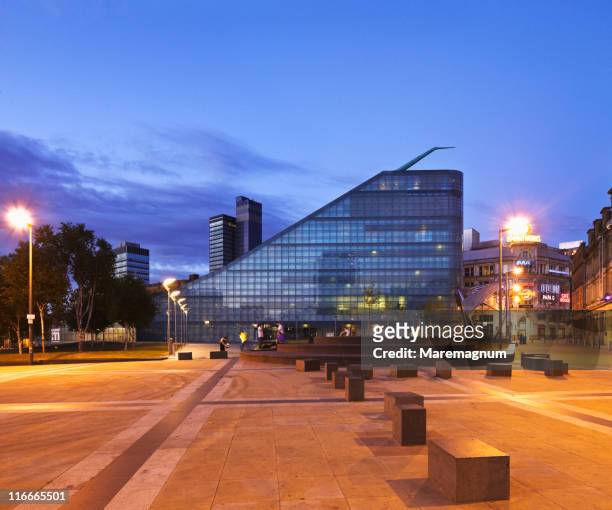 view of the urbis by ian simpson - manchester england stock pictures, royalty-free photos & images