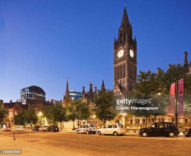 albert square, the town hall - manchester town hall stock pictures, royalty-free photos & images