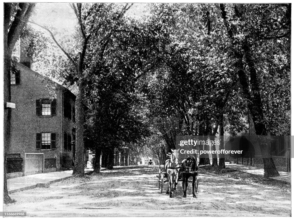 Lafayette Street in Salem, Massachusetts, United States - 19th Century