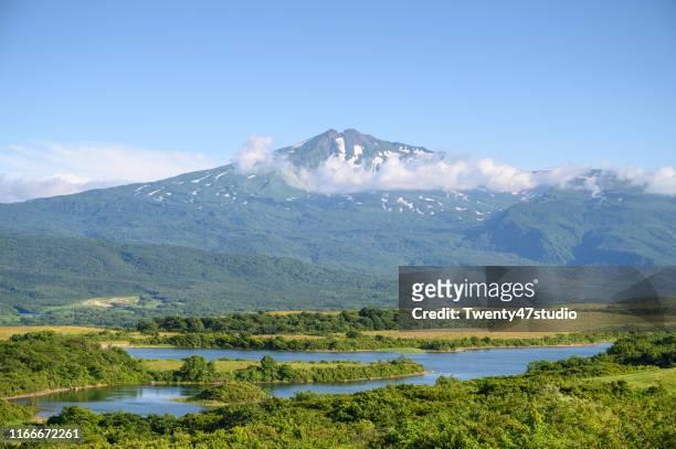 mount chokai view active volcano height 2236m located on akita and yamagata border in japan - 山形 ストックフォトと画像