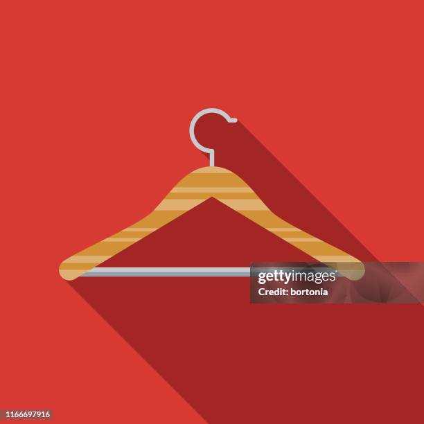 coathanger clothing & accessories icon - wooden hanger stock illustrations