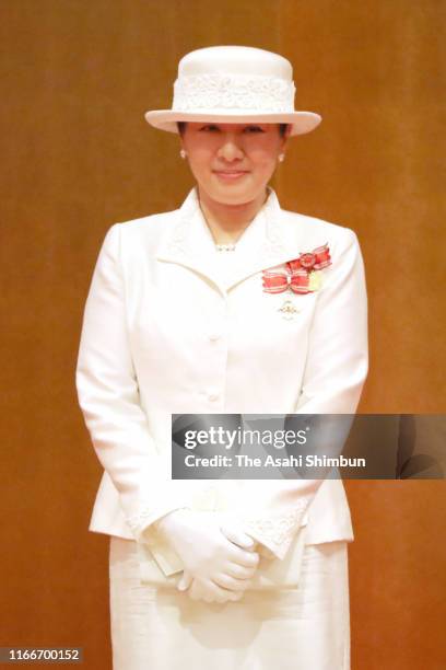 Empress Masako attends the Florence Nightingale Medal Ceremony on August 7, 2019 in Tokyo, Japan.