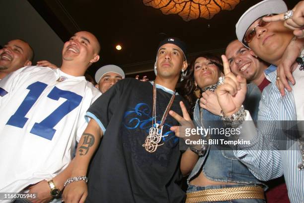 Bill Tompkins/Getty Images Daddy Yankee, Aventura, Ivy Queen, Pit Bull and Don Omar during the WORLDS APART--EAST MEETS WEST seminar at the Latin...