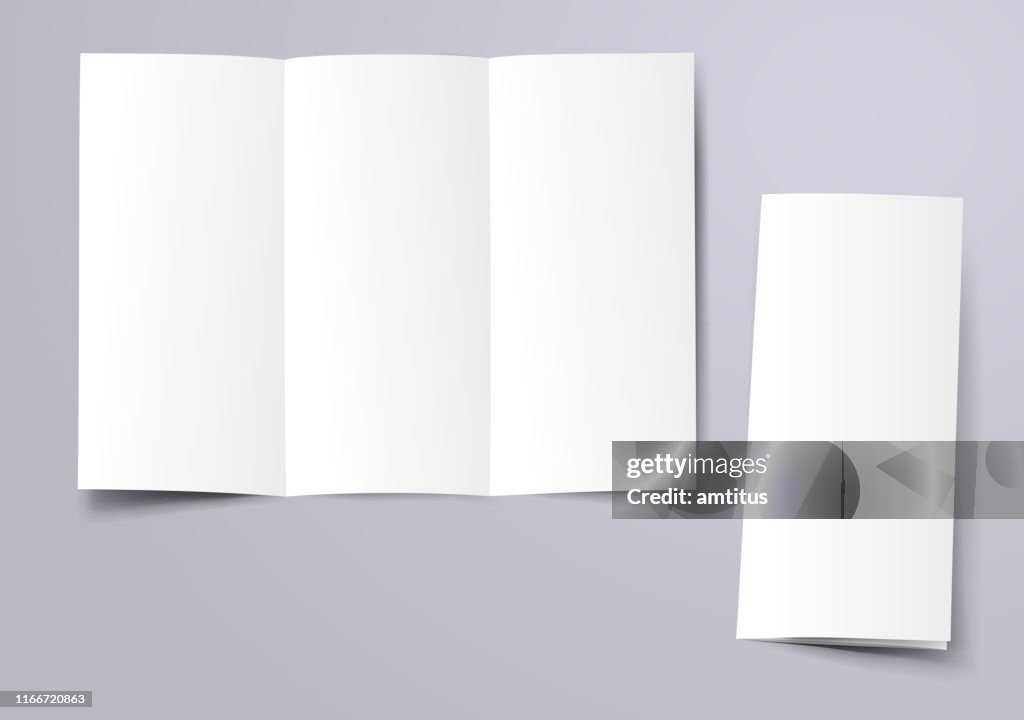 Lege driebladige brochure