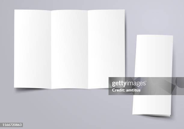 bildbanksillustrationer, clip art samt tecknat material och ikoner med tom trebladig broschyr - meny