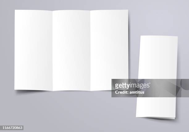 blank trifold brochure - folded stock illustrations