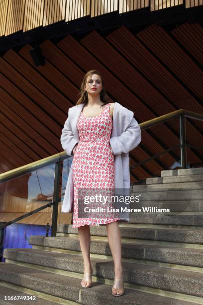 Ksenija Lukich arrives at the David Jones SS19 Season Preview at the Sydney Opera House on August 08, 2019 in Sydney, Australia.