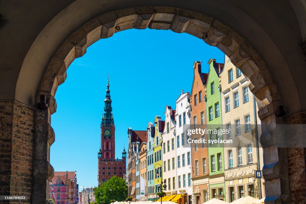 Rua longa do mercado de Gdansk, Poland